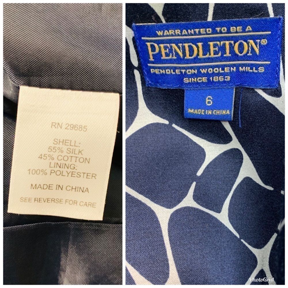 Pendleton open front silk blend printed blazer - image 8